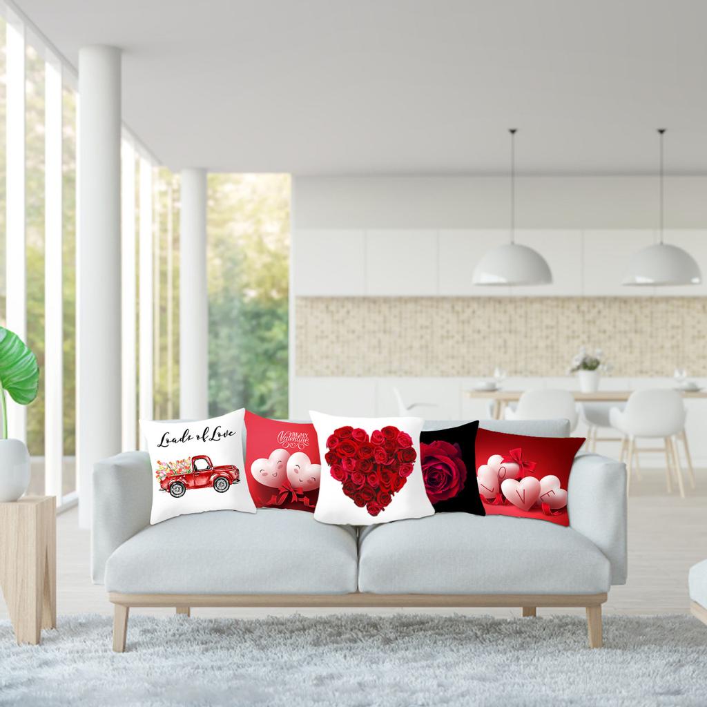 Valentine's Day Throw  Love Printed Peach Skin Sofa  Cover Decor