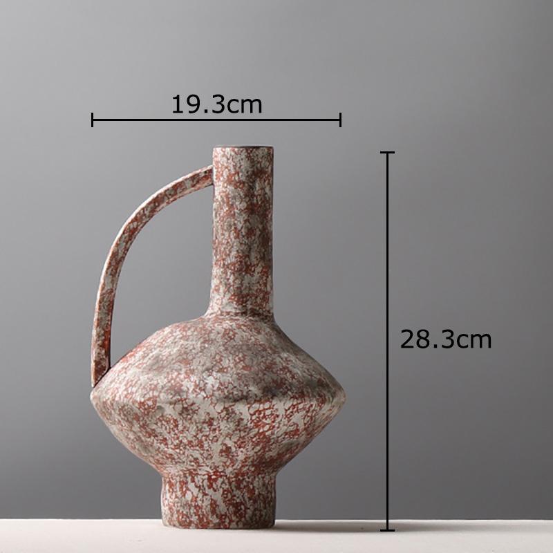 Vintage Griff Keramikvase Schreibtischdekoration Künstliche Blume Blumenarrangement Retro Blumenvase Raum Ästhetische Dekoration