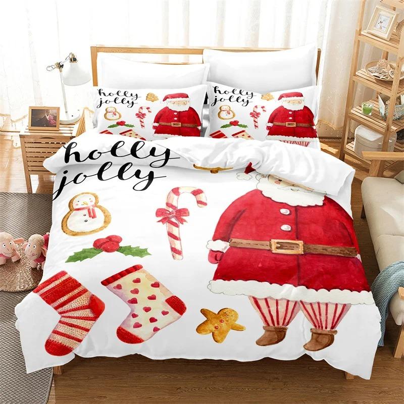 Set di biancheria da letto Merry Christmas Set copripiumino per bambini Copripiumino alla moda Copripiumino per bambini e bambine Copripiumino natalizio Set di biancheria da letto