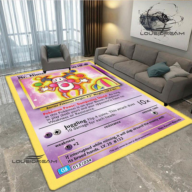 Cartoon Pokémon Trading Card Game Print carpet Non-slip carpet carpets for living room area rug Door pad anime rug birthday gift