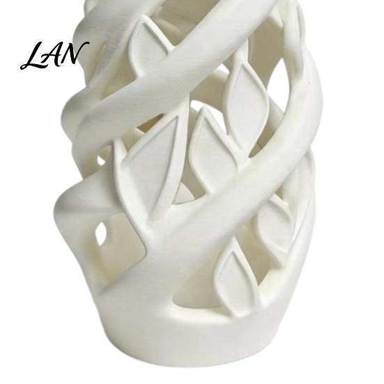 Hollow Vase for Dried Flowers 3D Printed White Vase, Modern Abstract Art Flower Pot Artistic Table Centerpiece Bedroom Living Room Bedroom, Minimalist