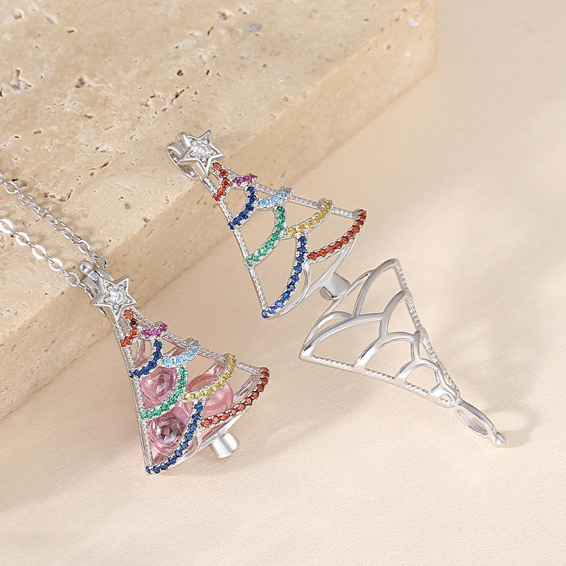 925 Silver Aromatherapy Locket Necklace - Cross Cage Style, Openable Pendant for Perfume, Perfect Christmas Gift.