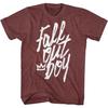 T-shirt Adulte Fall Out Boy Logo Manuscrit Vintage Heather Marron