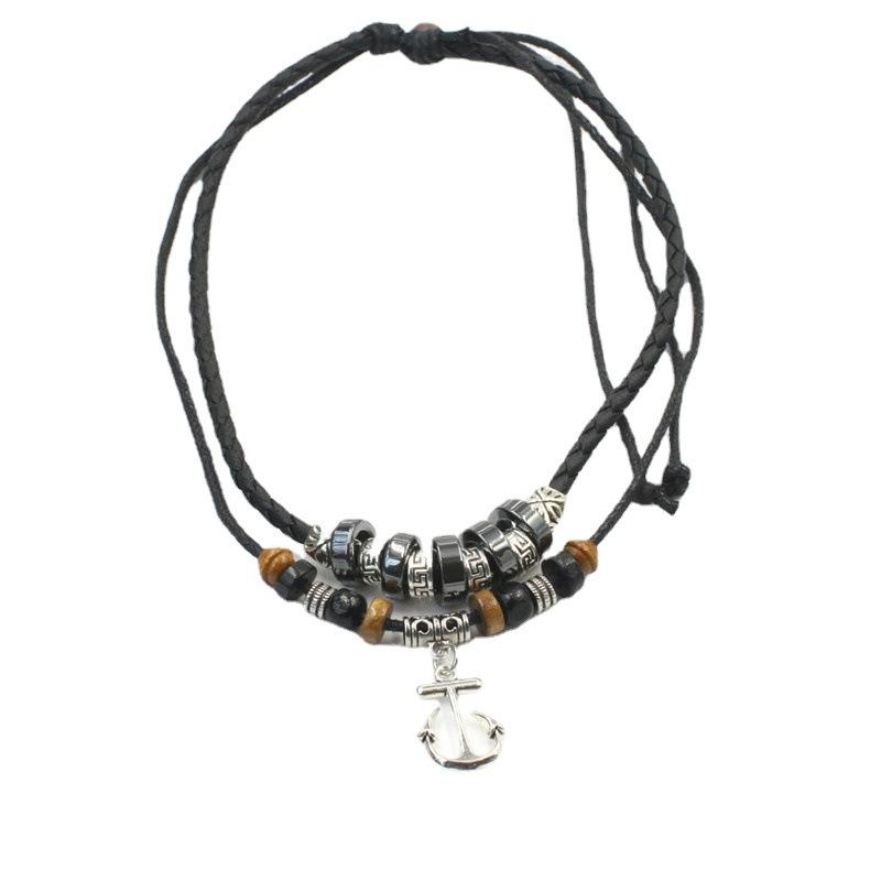 1PC Boat Anchor Necklace Men's Student Retro Hipster Pendant Collarbone Chain Japanese and Korean Version Couple Jewelry Gift