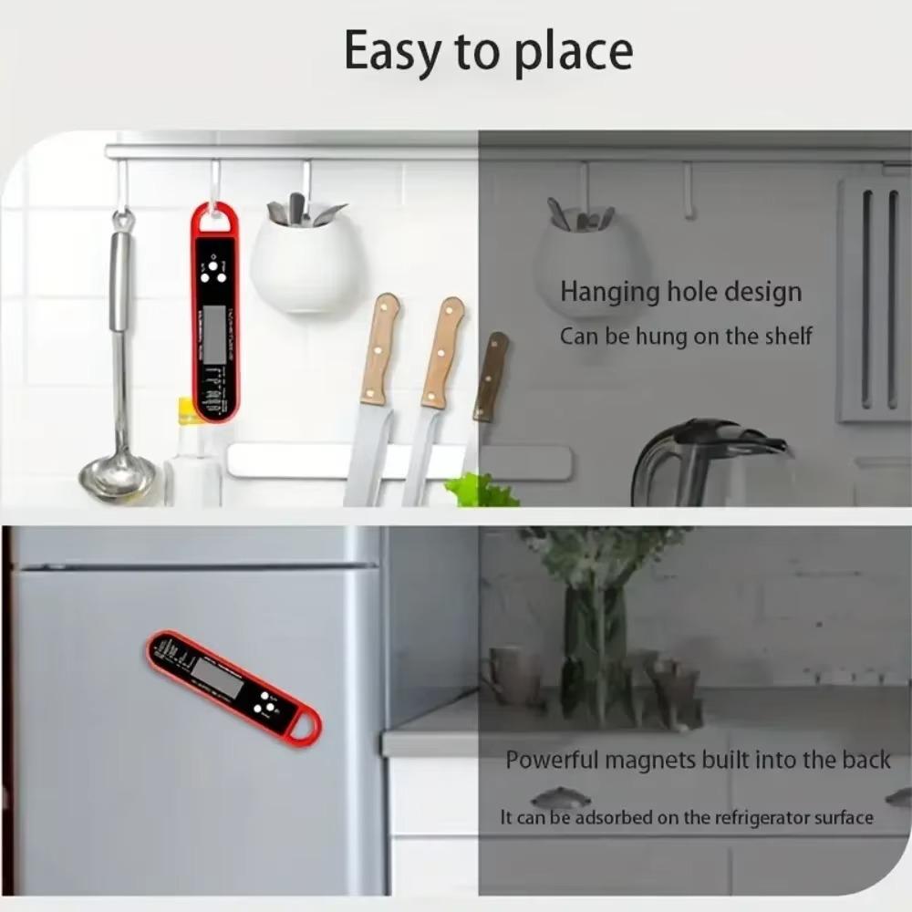 Klappbares Lebensmittelthermometer Küche Backen Digitales Wasserthermometer Lebensmittelsonde Fleisch Grillthermometer