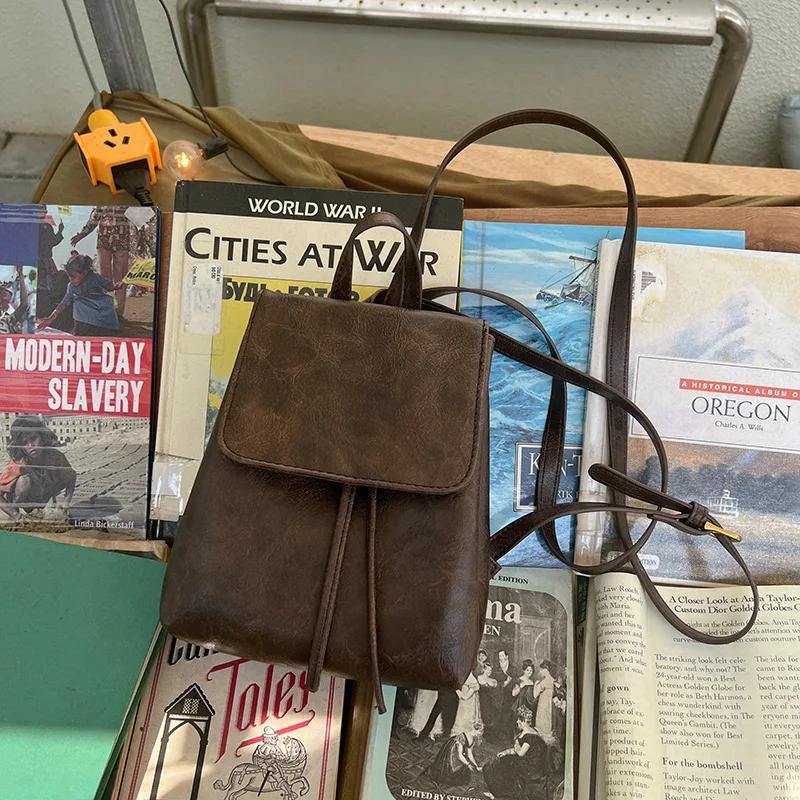 Маленький рюкзак с завязками на завязках, женский мини-рюкзак из текстурированной искусственной кожи, школьный рюкзак, модная дорожная сумка для девочек, рюкзаки