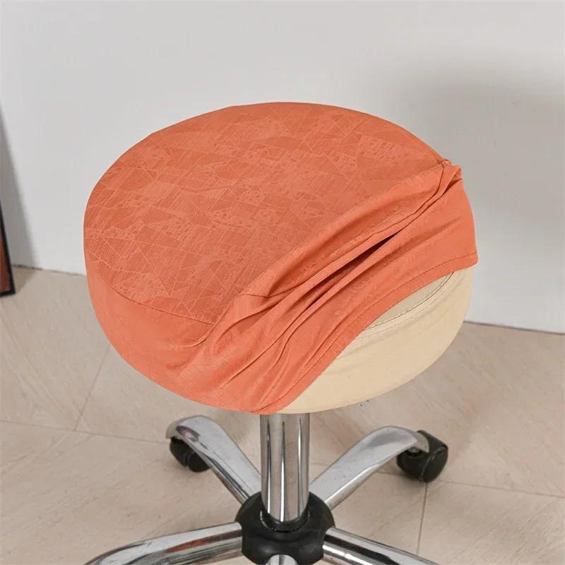 1Pc Pu Leather Dining Chair Covers Waterproof Round Stool Covers Removable Cafe Bar Chairs Protector Seat Covers Anti-Dirty