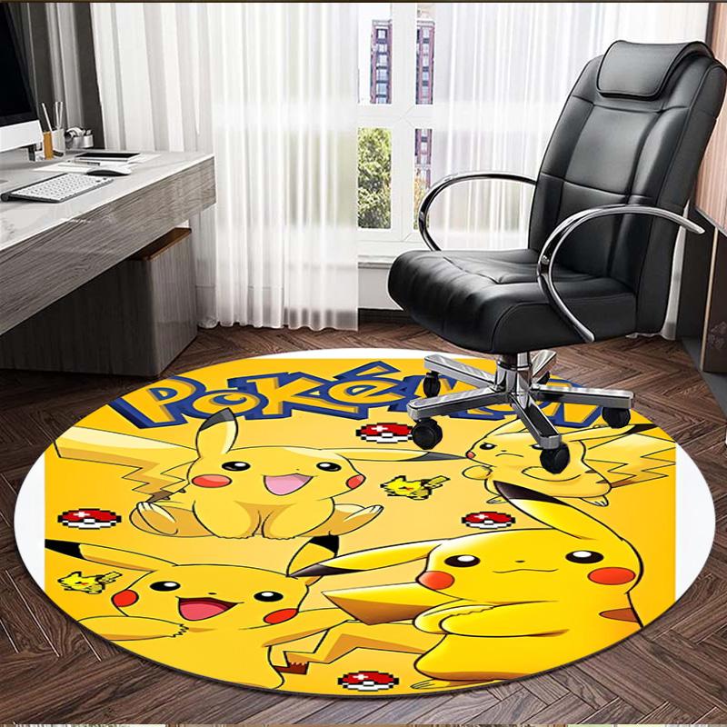 Pokemon Print Round Rug, Washable Floor Carpet, For Entryway Dorm Laundry Room Office Study, Home Decor Birthday Christmas Gift