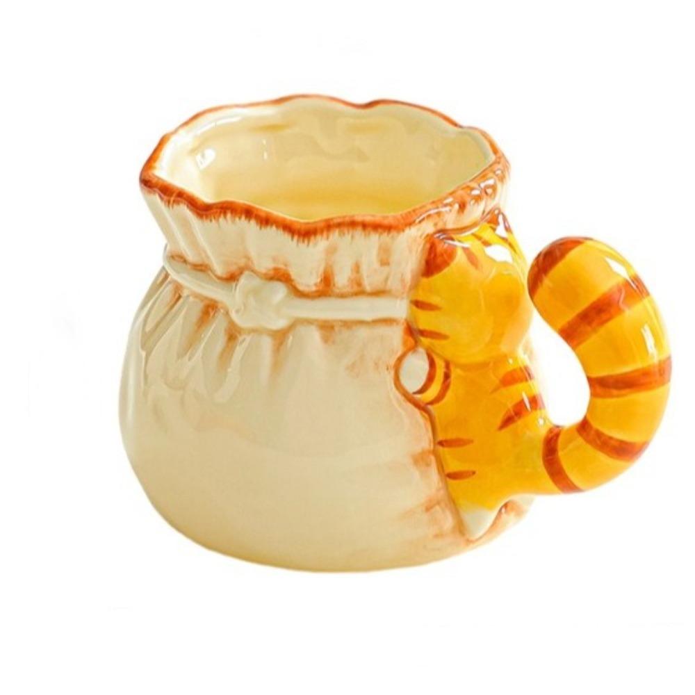 Non-slip Bottom Ceramic Coffee Mug Heat-resistant Milk Drinking Cup Birthday Gift Style A