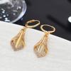 Real gold electroplated micro-inlaid water drop-shaped opal ear buckle Korean version fashion temperament earrings light luxury high-end earrings wome