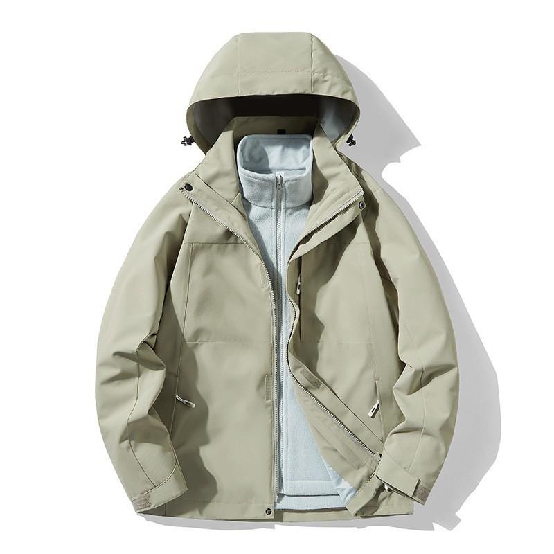 Mens Womens 3-in-1 Waterproof Windproof Insulated Outdoor Jacket With Removable Fleece Liner Hiking Skiing Camping