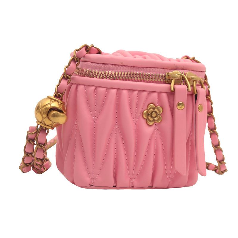Lock Shape Flower Solid Color Single Shoulder Crossbody Bag Kids Gift Fashion
