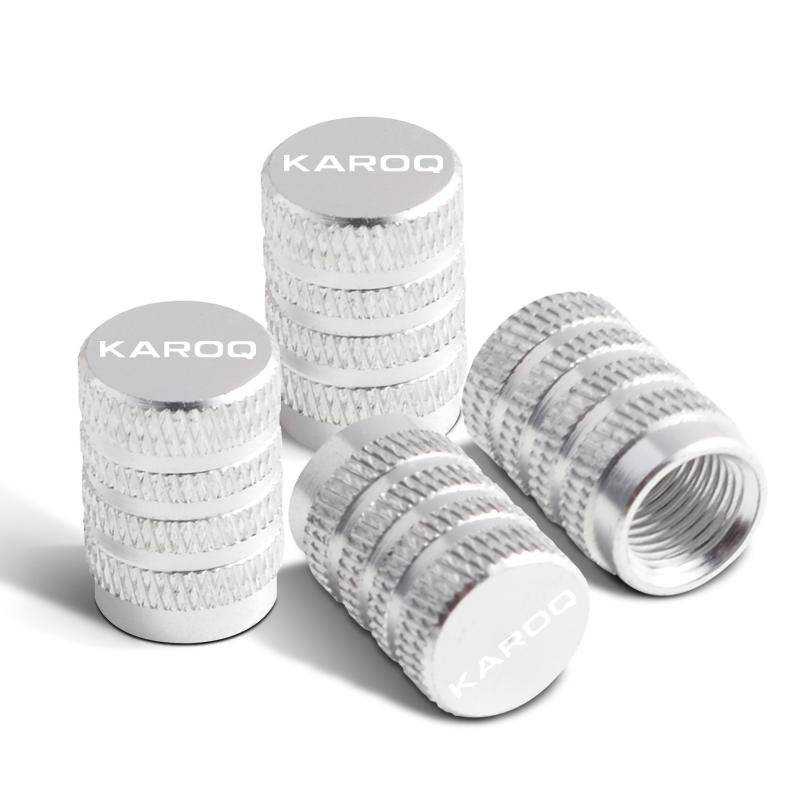 BYCP2 4pcs For Skoda Karoq Badge VRS Sport Line Car Wheel Tire Valve Caps Tyre Stem Covers Accessories Styling