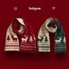 New Christmas tree knitted scarf female autumn and winter warm versatile student couple Christmas gift green wool scarf