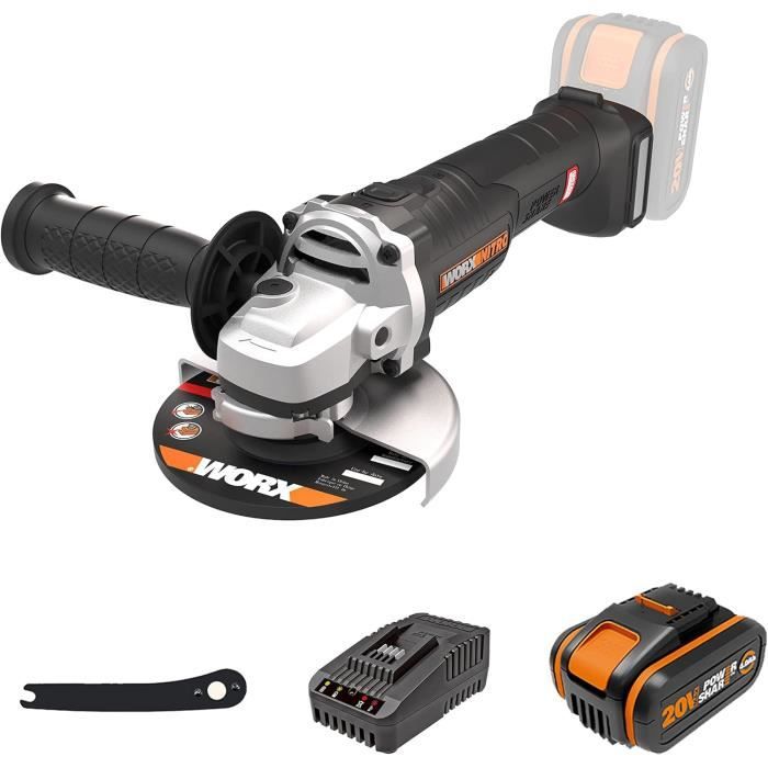 WORX NITRO - Meuleuse D'angle Sans Fil 20V - WX812 - 125 Mm