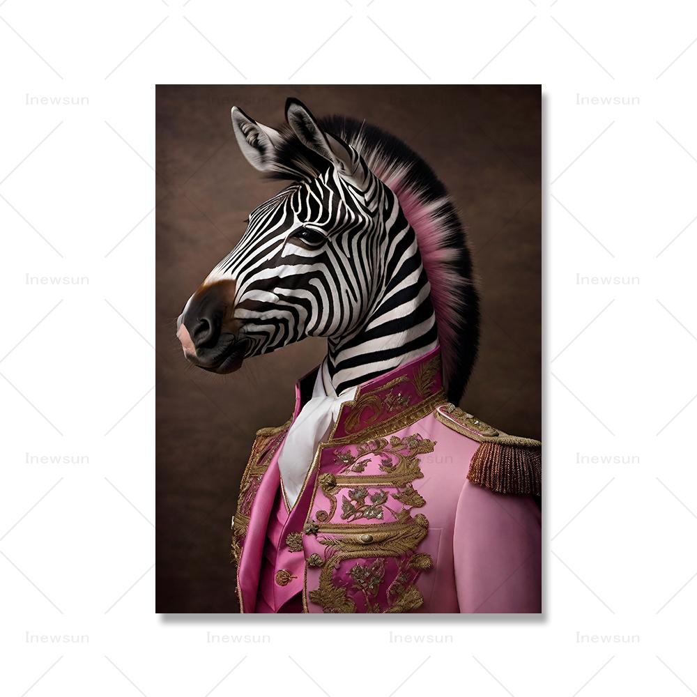 

Розовые модные художественные постеры с животными и принты, крутой единорог, фламинго, медведь, леопард, зебра, настенная живопись на холсте, украшение для дома 21x30cm No Framed