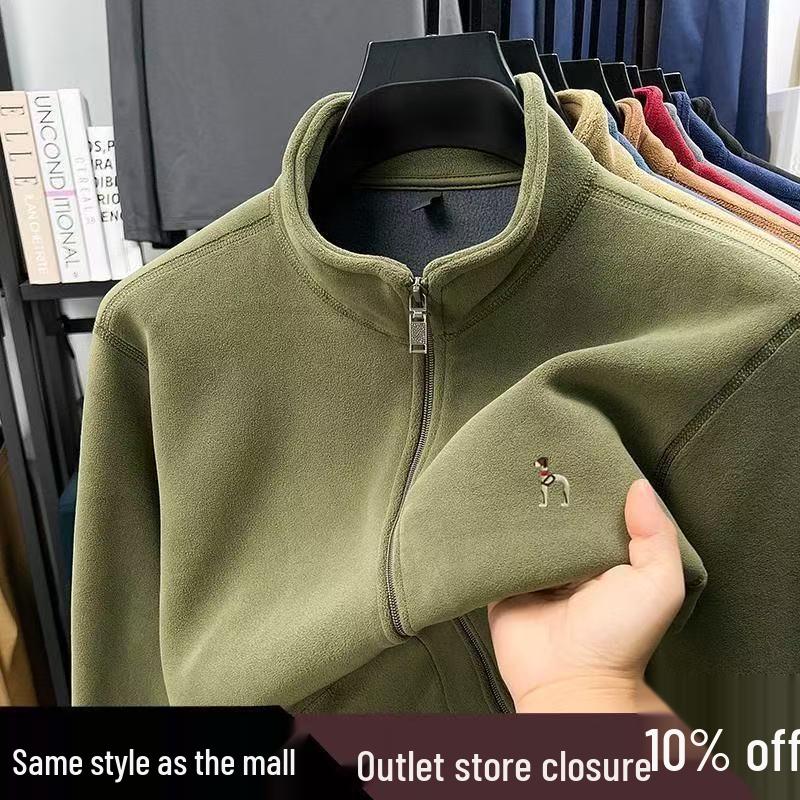 Counter Authentic: Men s H Gisi Fleece Stand Collar Cardigan - Thick, Warm Autumn/Winter Outerwear L