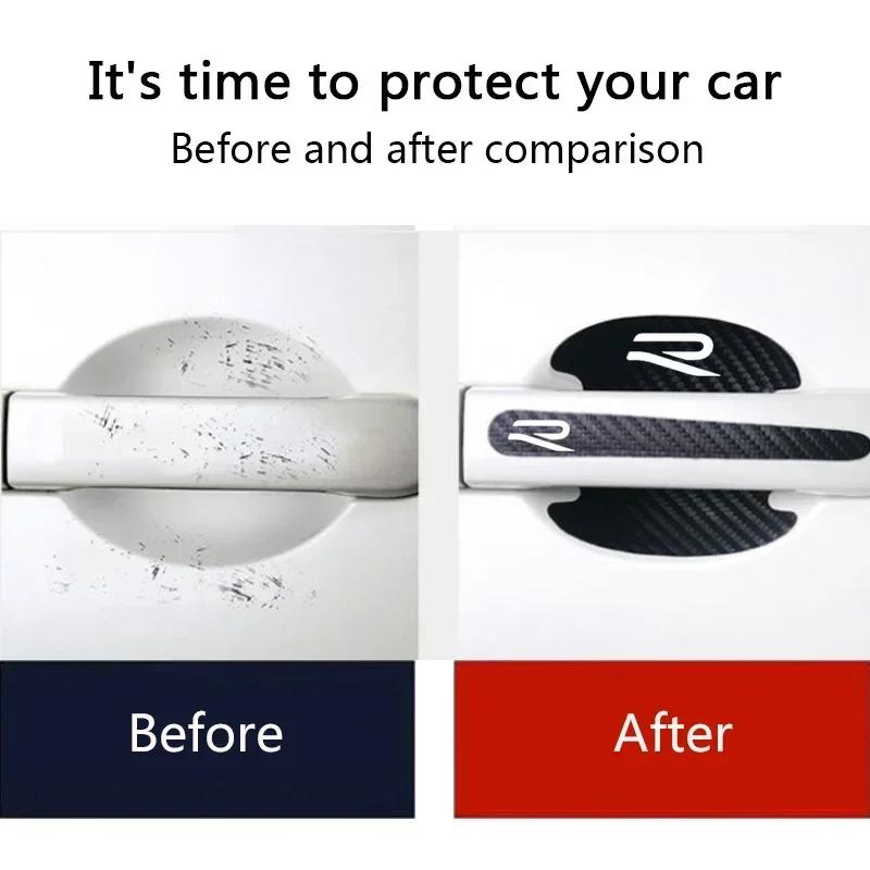 2026 Hot VOLKSWAGEN Car Sticker Anti Scratch Door Handle Carbon Fiber Protector Tape for Volkswagen VW New R Line Rline Bora Gol CW8