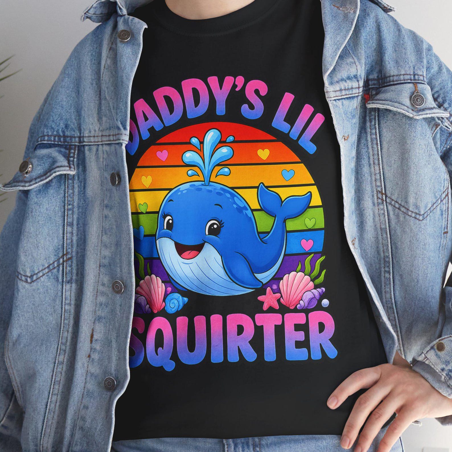 Inappropriate  Daddy s Lil Squirter  Shirt, Embarrassing Meme for Women, Women s Humor Shirt, Adult Joke T-Shirt, Funny Slogan Tee 4XL