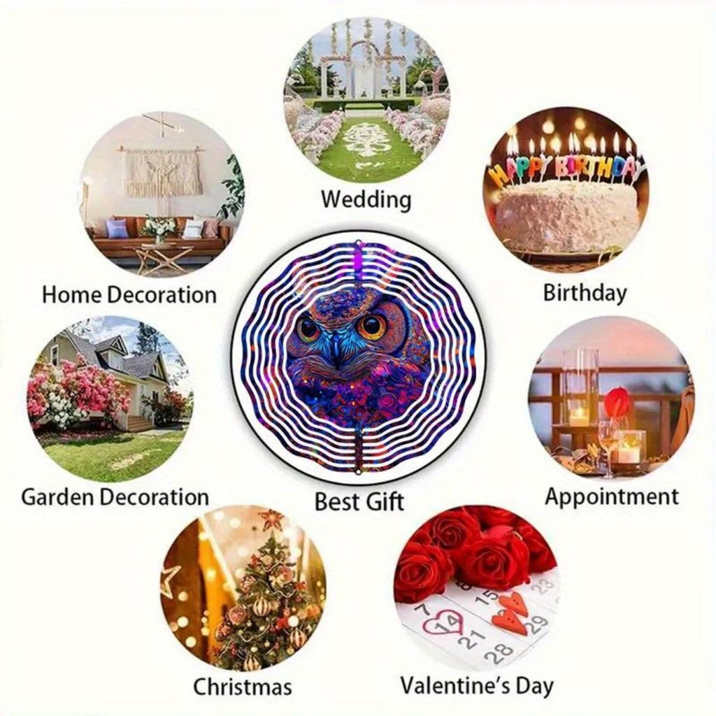 Lebhafter bunter Metall-Windspinner für Outdoor-Garten-Terrassen-Dekor Keine Batterie erforderlich Hängende Kunst Hofornament Skulptur