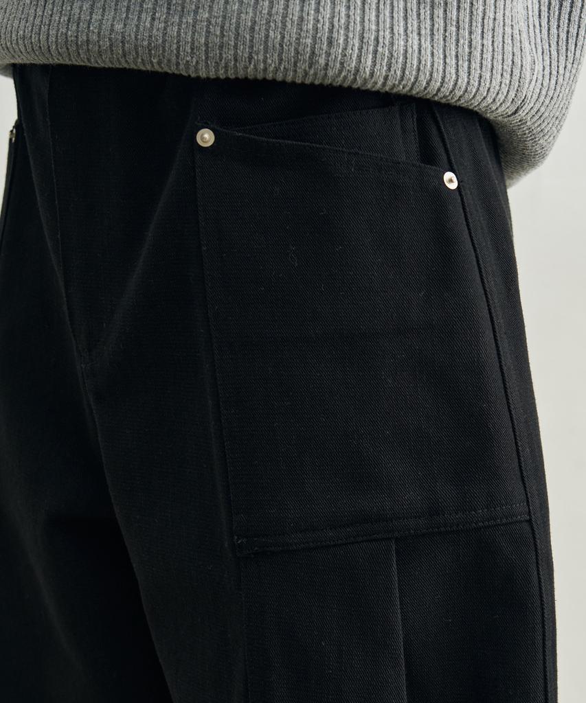 ROTEMBER Dobby Panel Wide Pants [Black]