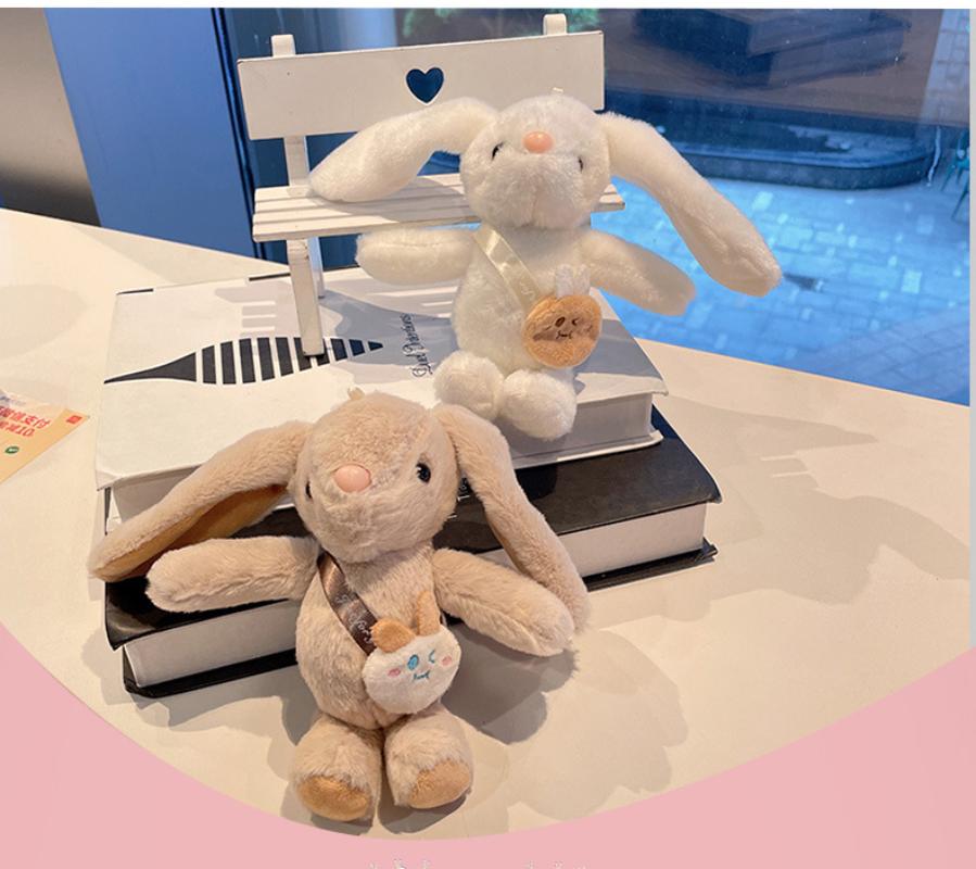 Cute Cartoon Rabbit Plush Keychain Soft Stuffed Animal Pendant Fashion Accessory for Kids Ideal Birthday Gift for Bag Decoration