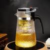Heat-resistant Striated Glass Cup Set Tea Separation Glass Teapot Elegant And Textured Filter Flower Teapot
