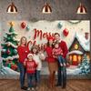 Christmas Decor Display Winter Scene Xmas Display Merry Christmas Banner Gift Boxes Festive Banner For Indoor Celebration Xmas