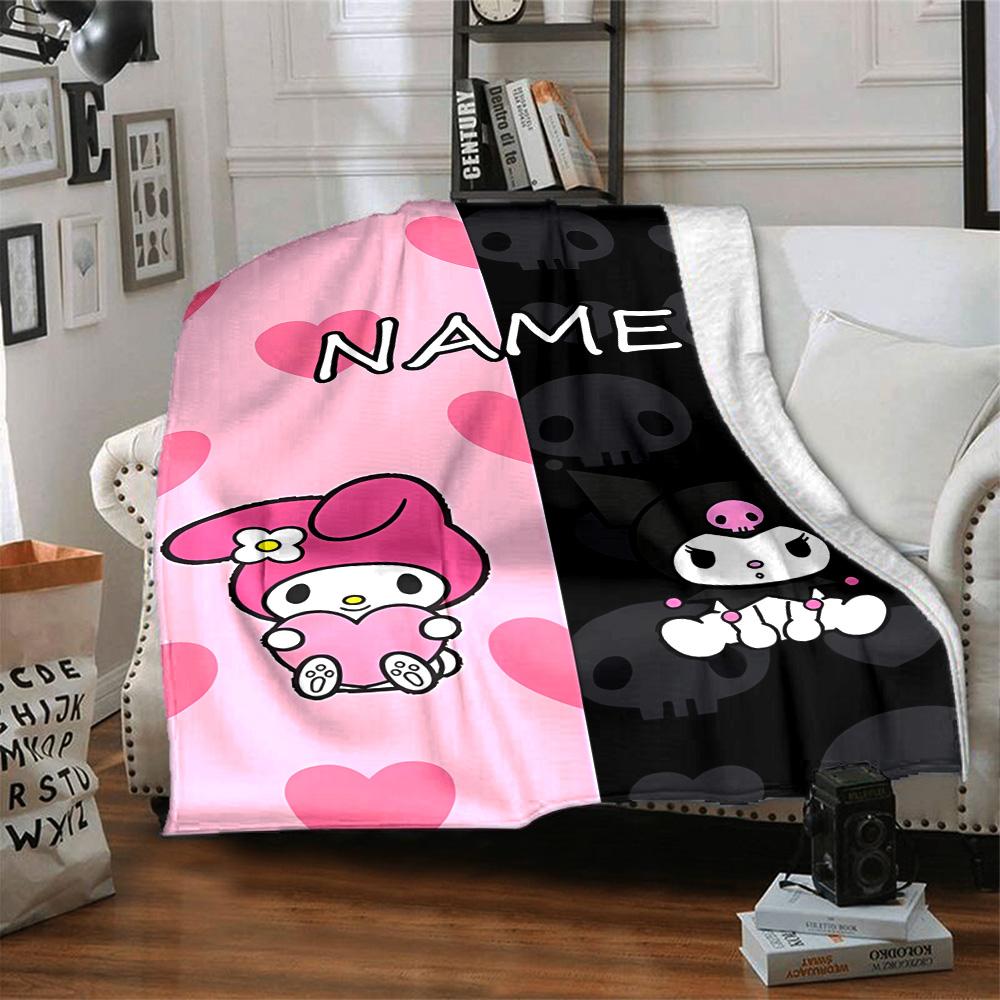 Customizable Sanrio8 Throw Blanket – Personalized Name, All-Season Cozy Snug Blanket, Machine Washable, Personalized Blanket
