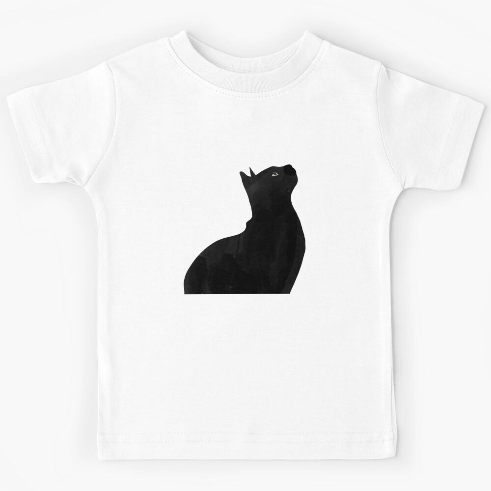 Watercolor Black cat Kids T-Shirt 130