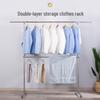 Double-Layer Telescopic Clothes Drying Rack: Outdoor/Indoor, Extendable, Mobile, Single-Pole Rack