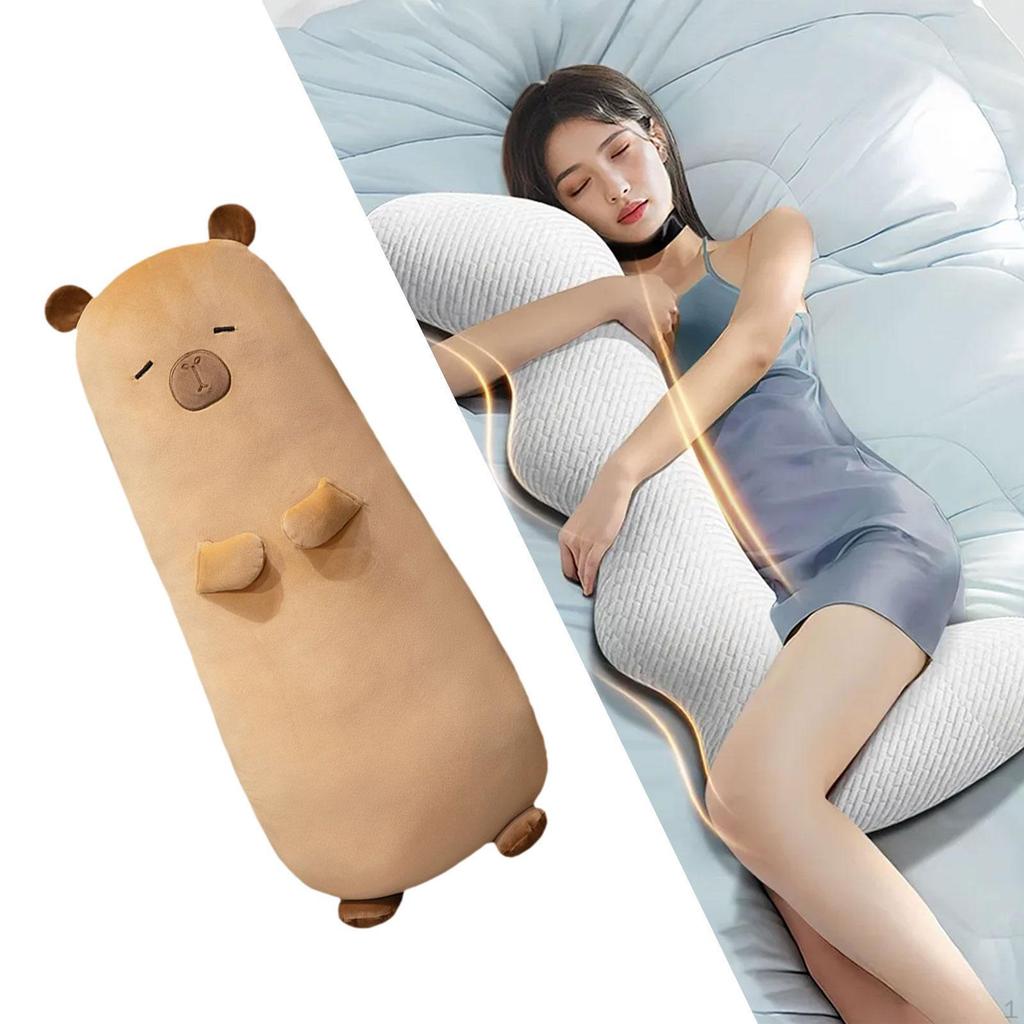 Long Capybara Plush Pillow Stuffed Animal Soft Figurine Cartoon Toy Cushion for