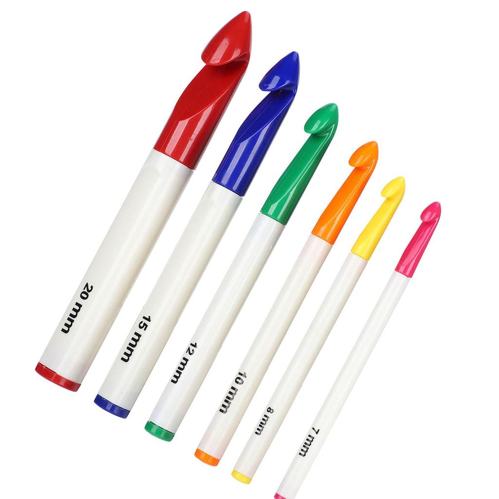 6 szt. Zestaw haczyków do szydełkowania z ergonomicznymi uchwytami Grube igły Akcesoria do rękodzieła DIY dla kobiet