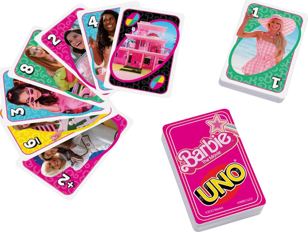 Mattel Games UNO Barbie The Movie Card Game - with Special Rules, Collectible Family Party Game, 2-10 Players, Ages 7+