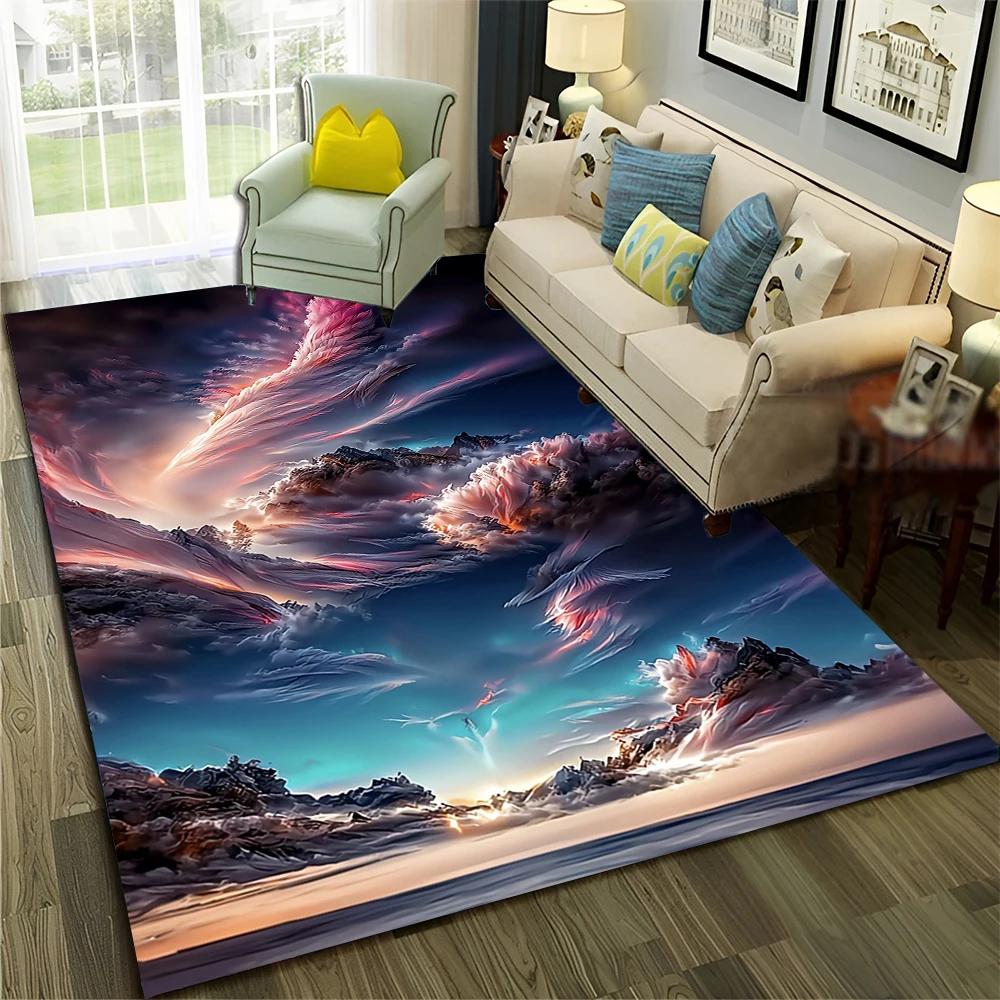 Dream Natural Tornado Cloud Twister Carpet Rug for Home Living Room Bedroom Sofa Doormat Decor,kids Area Rug Non-slip Floor Mat