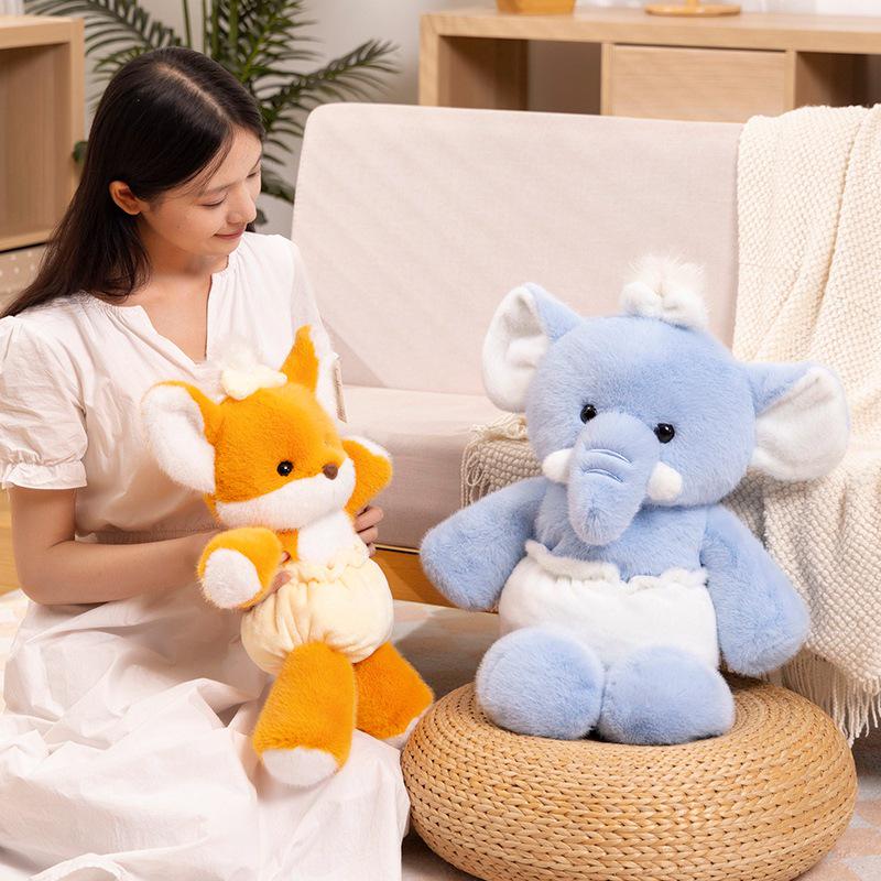 Creative Fox Plush Toy - Elephant Doll Comfort & Cartoon Animal Birthday Gift