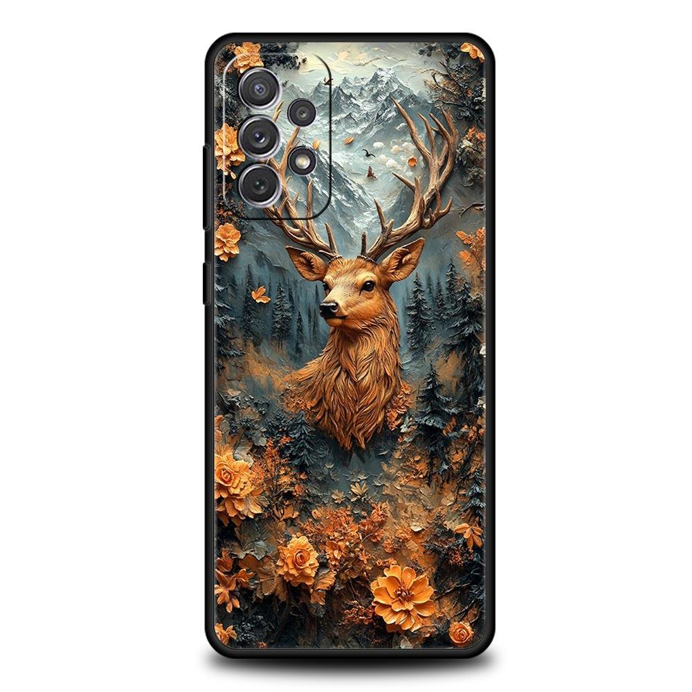 Deer Lichee Pattern Phone Case for Samsung Galaxy A55 A35 A15 A14 A13 A25 A54 A51 A71 A72 A73 A32 A52 A41 5G Soft TPU Shell Bags
