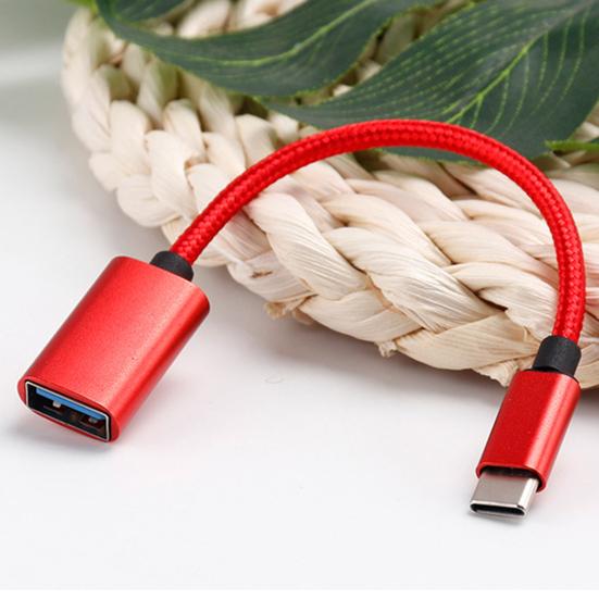 Nylon Braided OTG Adapter USB Data Cable Micro Adapter Cable U Disk Adapter Cable