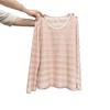 Pink striped sunscreen long-sleeved blouse t-shirt women's spring summer 2026 new relaxed lazy wind loose top