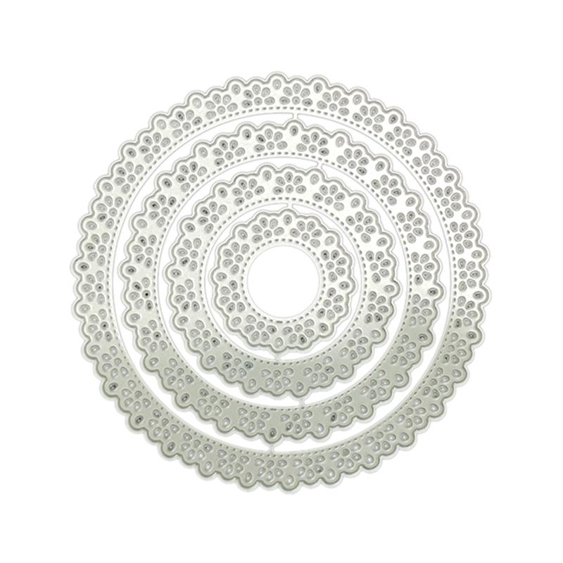 Vintage Circle Lace Border DIY Die Cut for Paper Coasters Mats Cutting Die Embossing Templates for Photo Scrapbook Craft