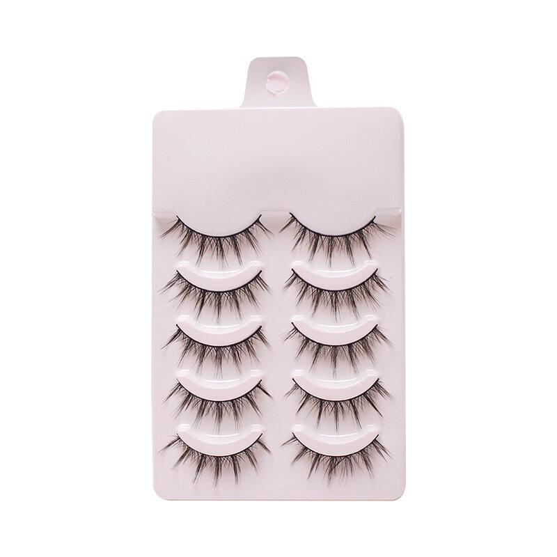 5 Pairs Natural 3D Dense False Eyelashes Soft Transparent Core Fake Handmade Eye Lashes