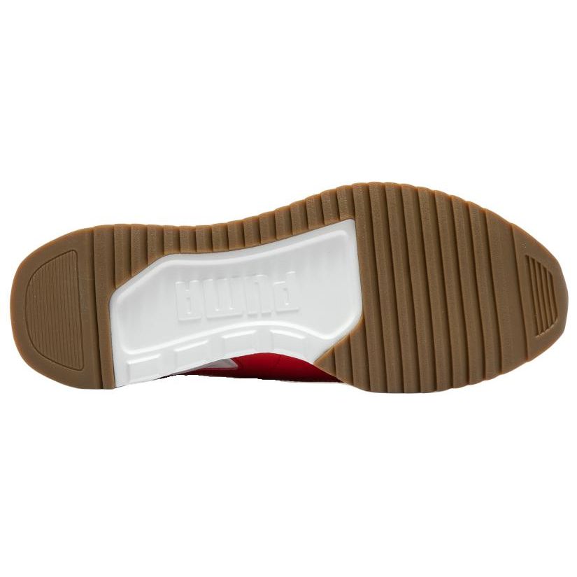 Puma R78 Wind Nylon Unisex Low Top Casual Shoes White And Red Leather Stylish Versatile 392901-05