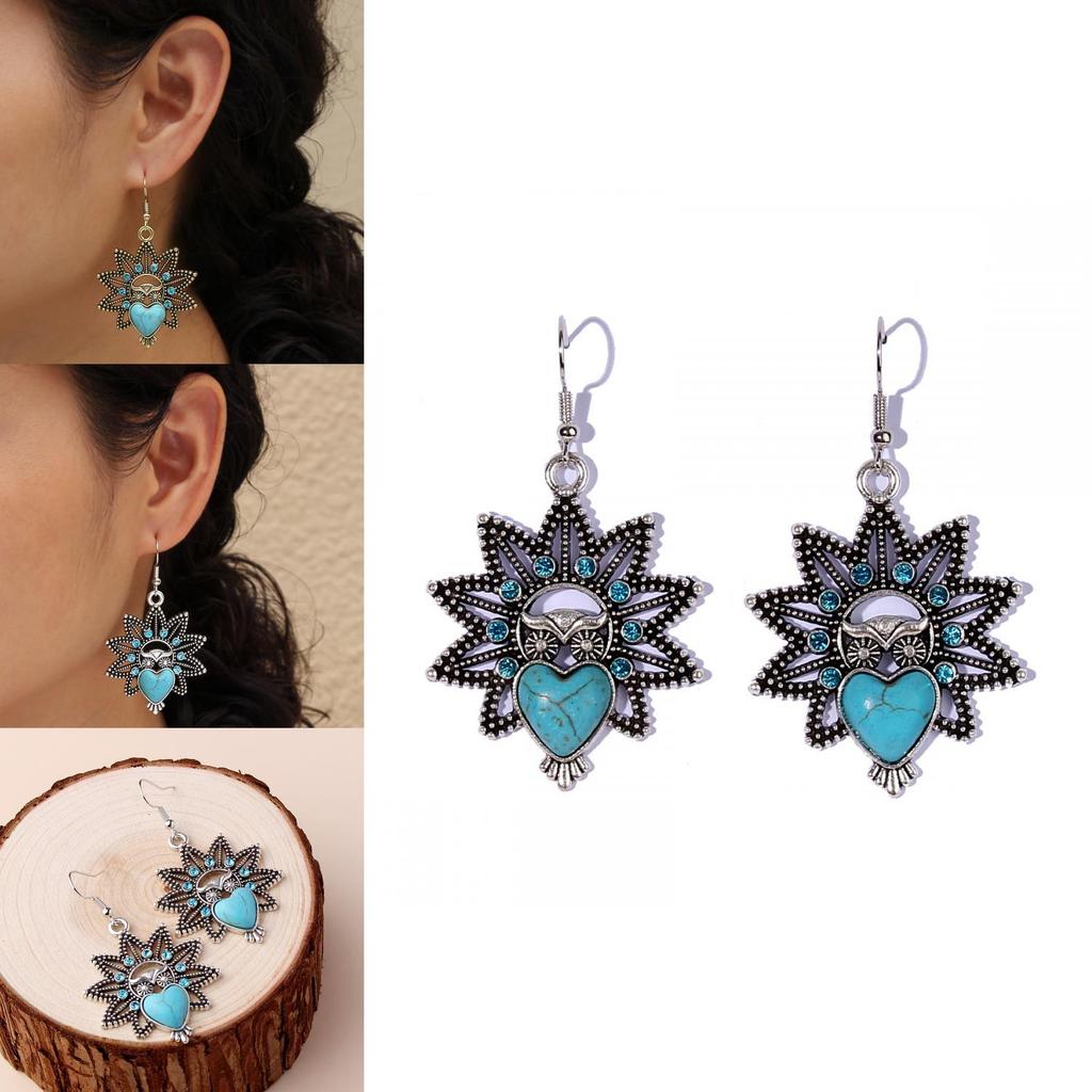 Vintage Geometric Alloy Earrings For Women With Gold Plating And Animal Design For Gift Giving