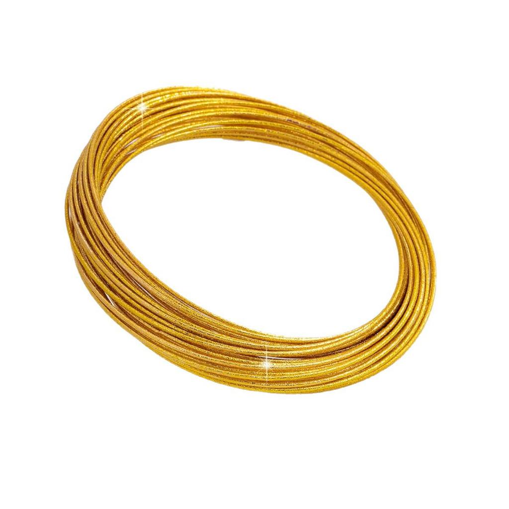 Genuine Gold Matte Multi-Ring Fashion Bracelet Set