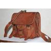 Vintage Messenger Laptop Briefcase Real Brown Satchel Bag Goat Leather Genuine