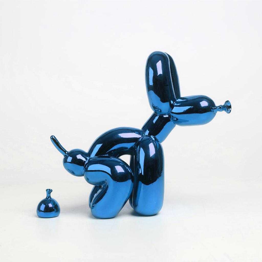 European Style Copper Balloon Dog Statue: Shiny Animal Art Sculpture for Home Décor