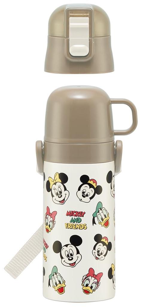 Skater Stainless Steel Water 420ml or 350ml Mickey Friends Cooking and Insulated for Girls and Disney Small Water Sports Water Kids' Bottle, 2-Way