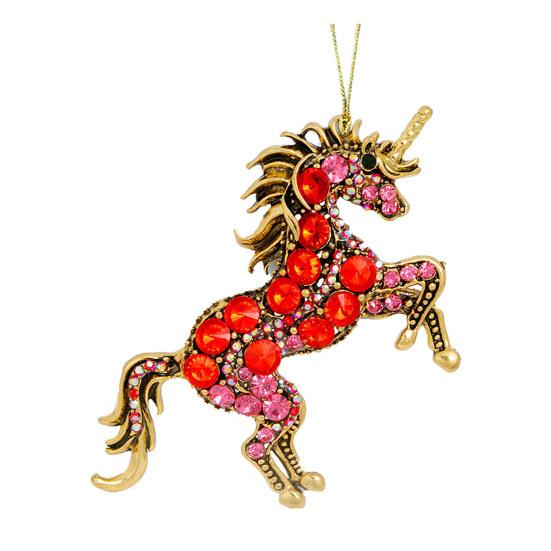 Horse Ornaments for Christmas Tree 2D Acrylic Sparkly Rhinestone Horse Hanging Ornament Gift for Women Girls Horse Lovers