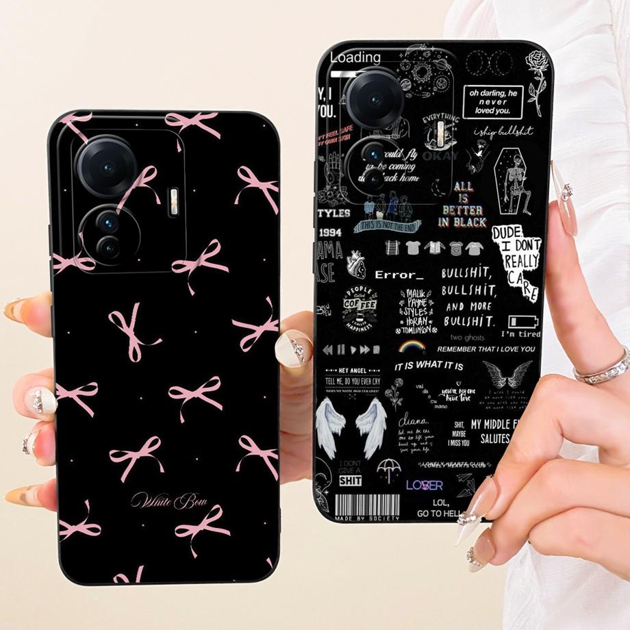 Cute Cartoon Black Cat Dragon Soft Silicone Case For Vivo T1 Pro IQOO Z6 Pro 5G Vivo S15e 5G Phone Shell Shockproof Cover Bumper
