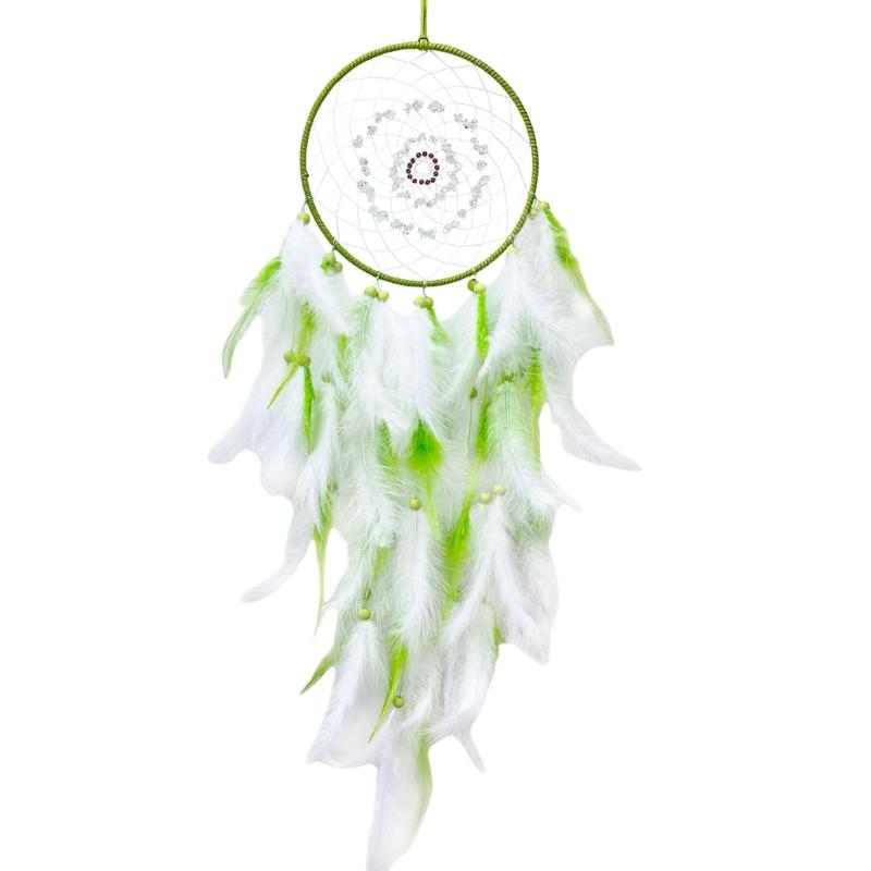 

Classical Handwoven Dreamcatchers with Beads and Feathered Pendants for Window or Door Wall Hanging Ornament Decoration 1